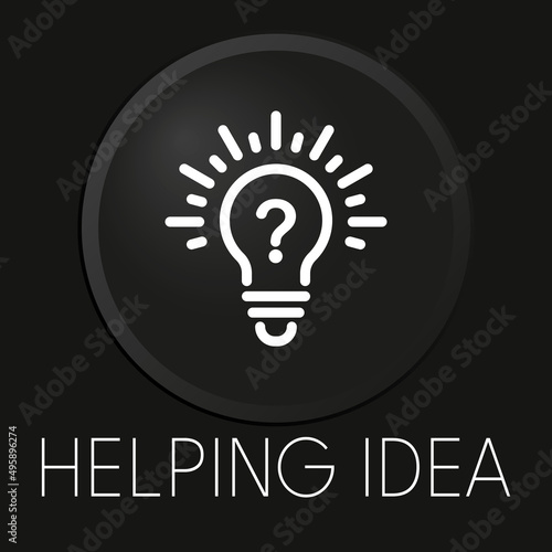 Helping idea minimal vector line icon on 3D button isolated on black background. Premium Vector.