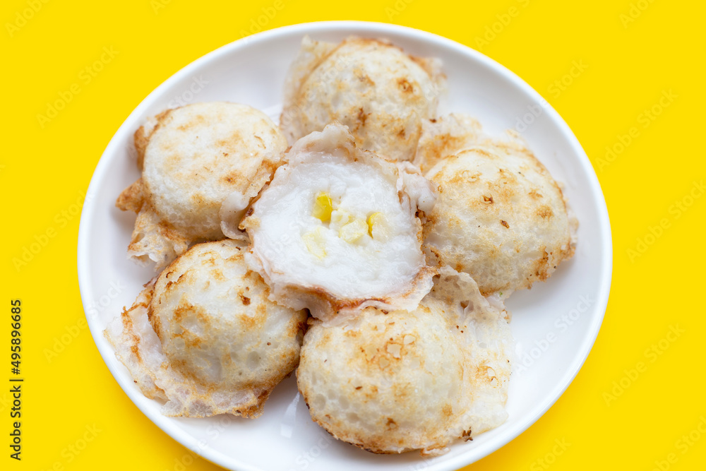 Khanom Krok, Thai coconut milk dessert. Coconut rice pancake Khanom Krok, Thai coconut milk dessert. Coconut rice pancake