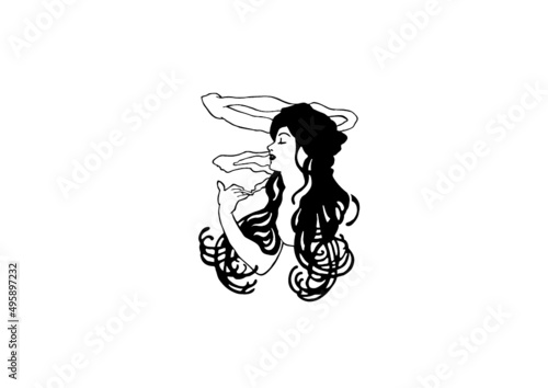 smoking mucha job woman