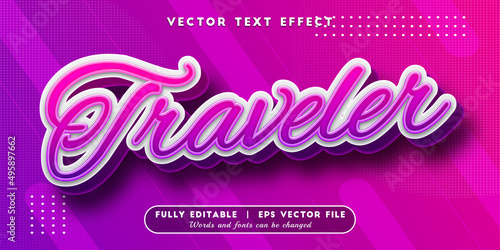 Text effects 3d traveler, editable text style