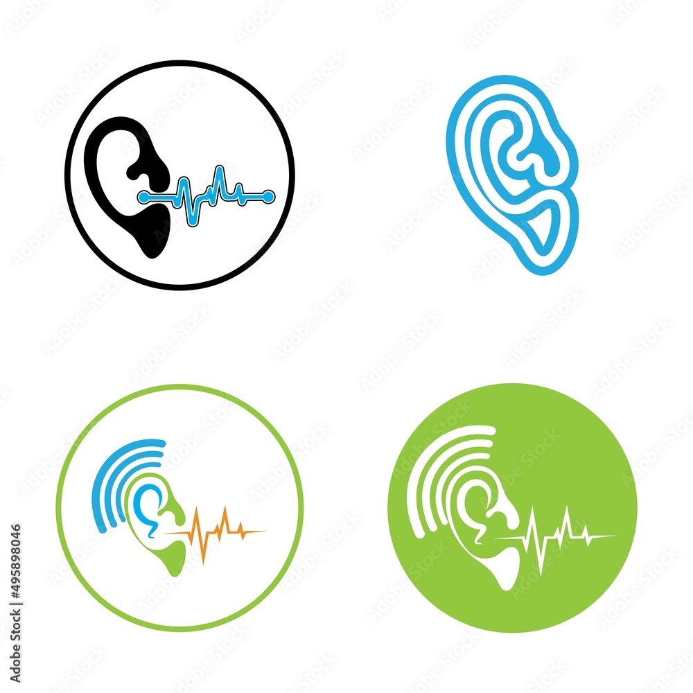 custom made wallpaper toronto digitalHearing care Logo Template icon vector design