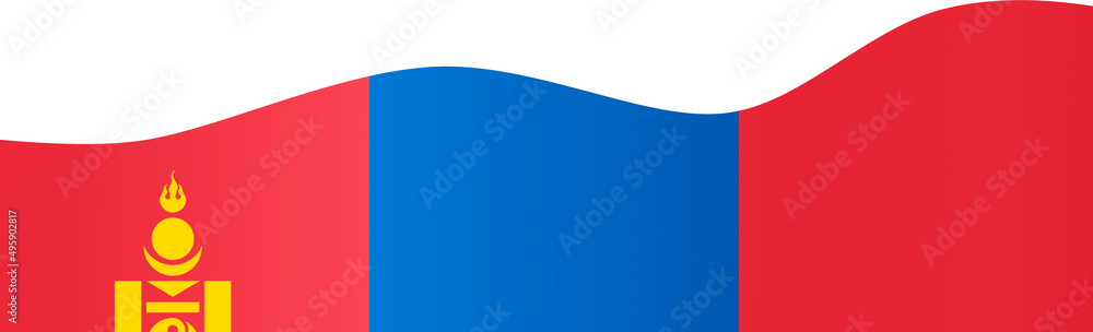 Mongolia flag wave  isolated  on png or transparent background,Symbol Mongolia,template for banner,card,advertising ,promote,and business matching country poster, vector illustration