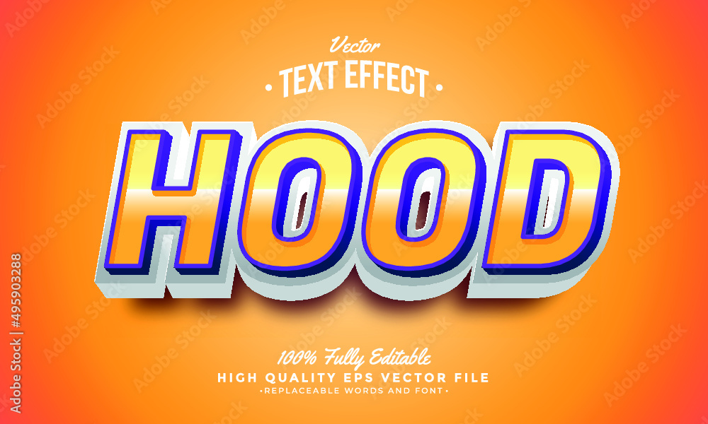 Hood 3D Extrude Orange Gradient Background Editable Modern Text Effect Vector Files Hood 3D Extrude Orange Gradient Background Editable Modern Text Effect Vector Files