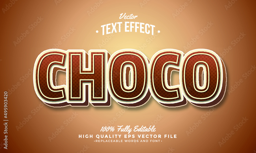 Choco Brown Gradient Background Editable Modern Text Effect Vector Files	