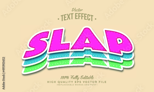 Slap Paper Colors Background Editable Modern Text Effect Vector Files	
