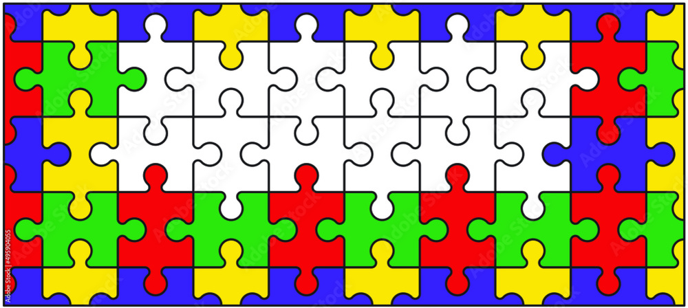 Cartoon autism ribbon. Vector world awareness day. Jigsaw line pattern. puzzle pieces icon or pictogram. Autism spectrum disorder (ASD) is a neurological and developmental disorder with social skills. Cartoon autism ribbon. Vector world awareness day. Jigsaw line pattern. puzzle pieces icon or pictogram. Autism spectrum disorder (ASD) is a neurological and developmental disorder with social skills.