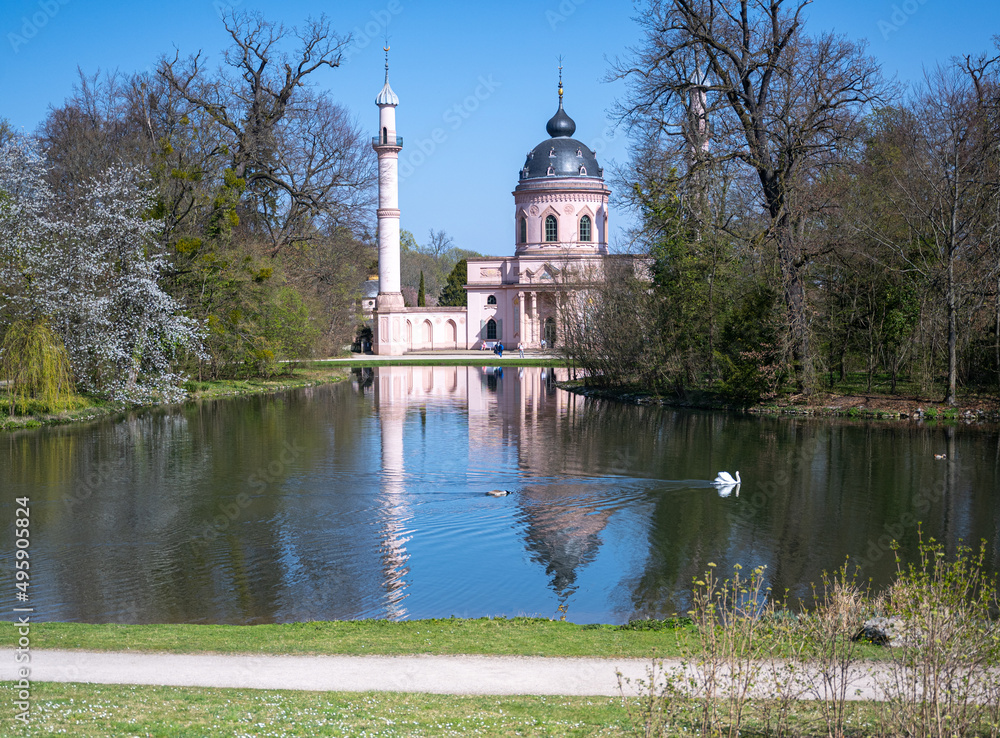 Mosque in Castle Gardens, Schloss Schwetzingen Palace, Schwetzingen, Baden-Wurttemberg, Germany, Europe