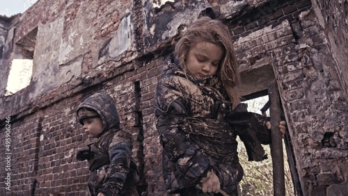 Children without a home, apocalypse, war