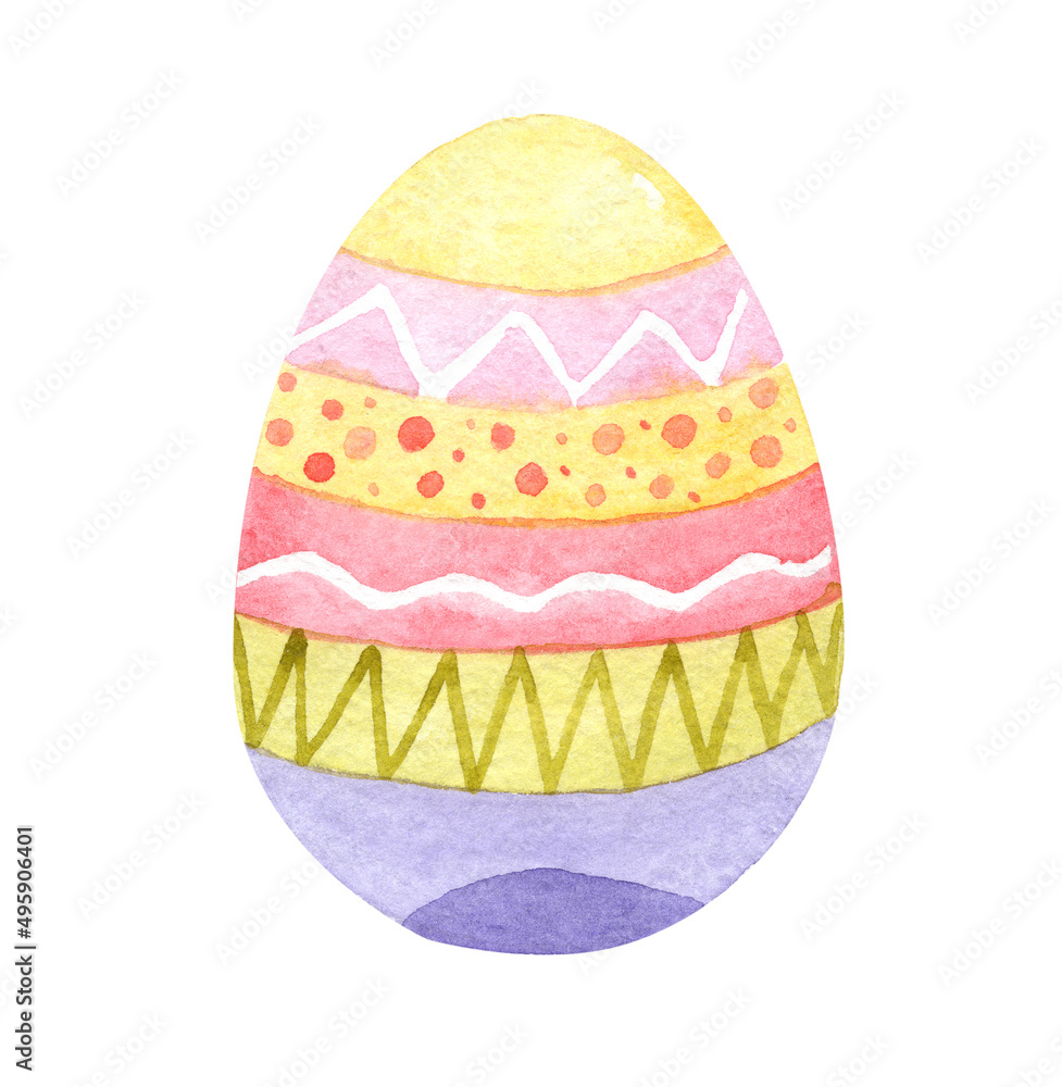 watercolor easter egg isolated on white background watercolor easter egg isolated on white background
