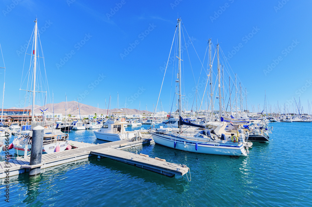 Yachts in Marina Rubicon, Playa Blanca in Lanzarote, Canary Islands