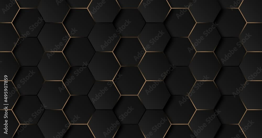 4k Abstract luxury black grey gradient backgrounds with golden metallic striped grid. Geometric graphic motion animation. Seamless looped dark backdrop. Simple elegant universal minimal 3d sale BG