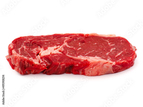 Raw beef fillet steak isolated on white background