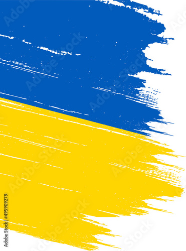 Ukraine flag brush paint textured isolated  on png or transparent background,Symbol of Ukraine ,template for banner,promote, design, and business matching country poster, vector illustration