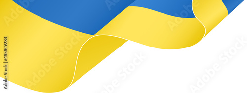 Photo Ukraine flag wave  isolated  on png or transparent background, Symbol Ukraine,te
