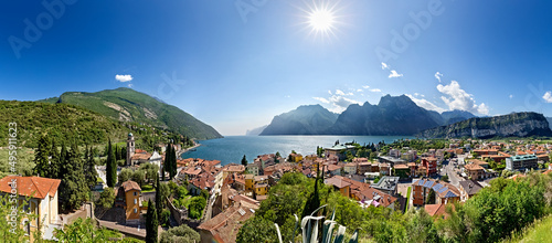 Quadro su tela The village of Torbole on Lake Garda