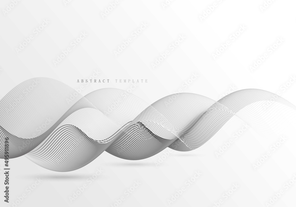 Abstract tech line wavy simple isolated object template. Abstract tech line wavy simple isolated object template.