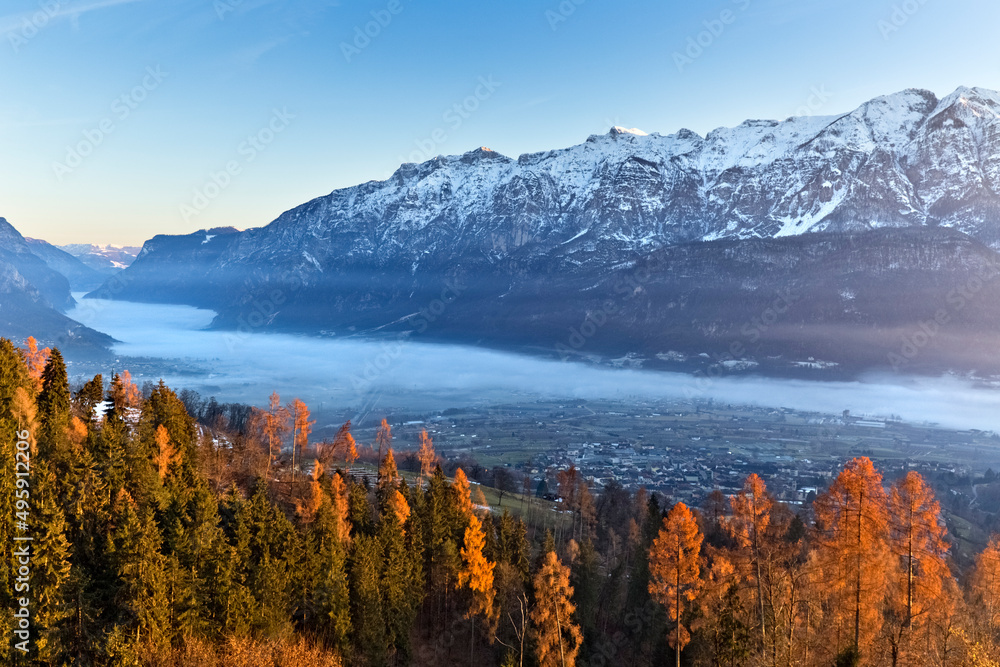 The woods of Telve and the Valsugana. Trento province, Trentino Alto-Adige, Italy, Europe.