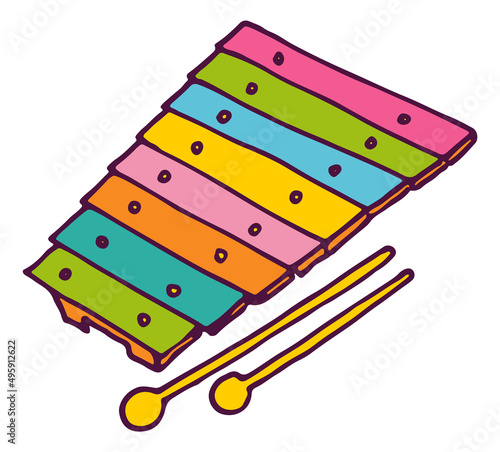 Xylophone toy. Colorful music instrument for kids