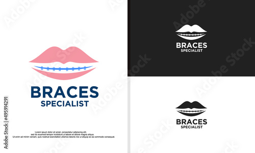braces specialist logo design illustration