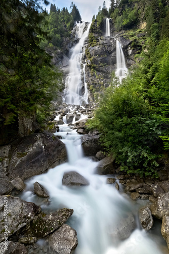 The Nardis waterfalls in the Genova Valley. Carisolo  Trento province  Trentino Alto-Adige  Italy  Europe.