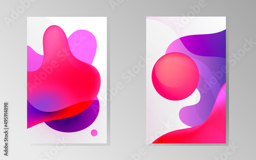 Two abstract purple and pink color banners