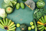 fresh green vegetables and fruits
