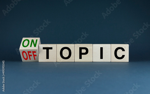 Cubes form the words Ontopic - offtopic.