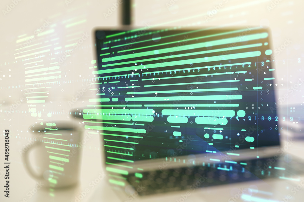 Multi exposure of abstract graphic world map on modern computer background, big data and networking concept concept Multi exposure of abstract graphic world map on modern computer background, big data and networking concept concept