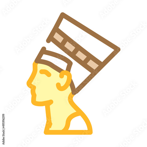 nefertiti egypt queen color icon vector. nefertiti egypt queen sign. isolated symbol illustration