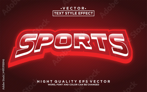Editable text style effect - Sports text style theme color red