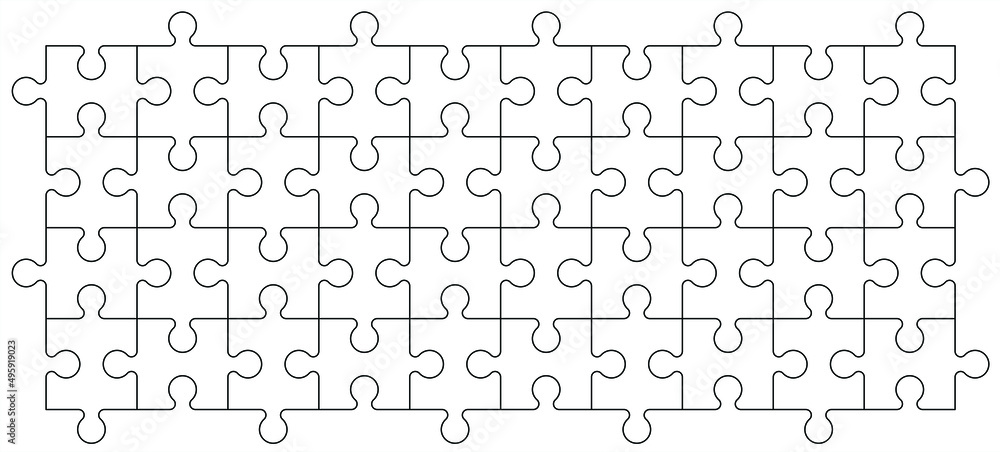 jigsaw puzzle pieces connection line pattern. Puzzle pieces icon or pictogram. Cartoon vector outline. Autism awareness logo or symbol. Dubbele platte puzzels. Teamwork concept. Mosic sign. Game print jigsaw puzzle pieces connection line pattern. Puzzle pieces icon or pictogram. Cartoon vector outline. Autism awareness logo or symbol. Dubbele platte puzzels. Teamwork concept. Mosic sign. Game print