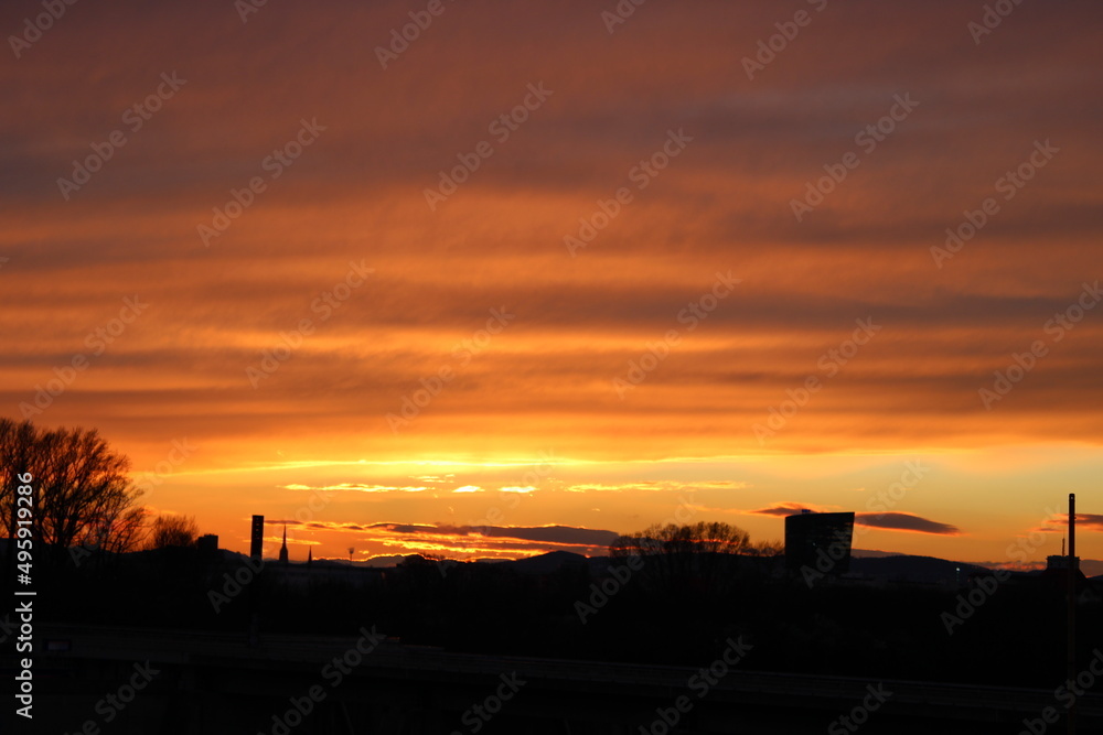 sun sunset sundown sky clouds