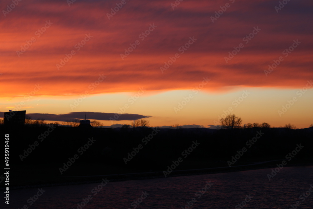 sun sunset sundown sky clouds