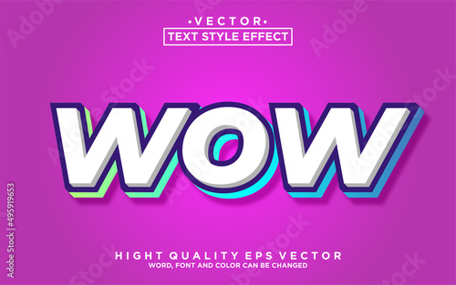 Editable text style effect - Wow text style theme color pink