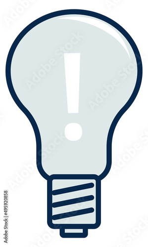 Important idea icon. Light bulb with exclamation point