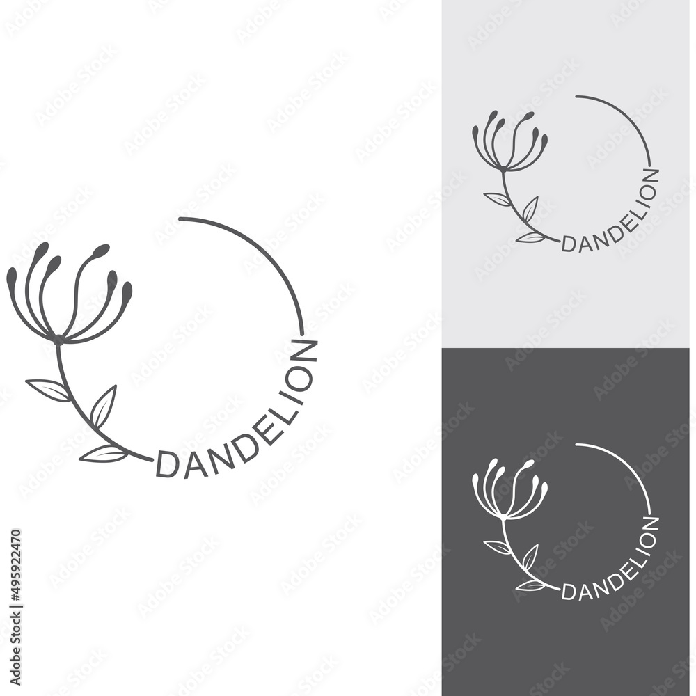 Dandelion flower logo and symbol design vector illustration template Dandelion flower logo and symbol design vector illustration template