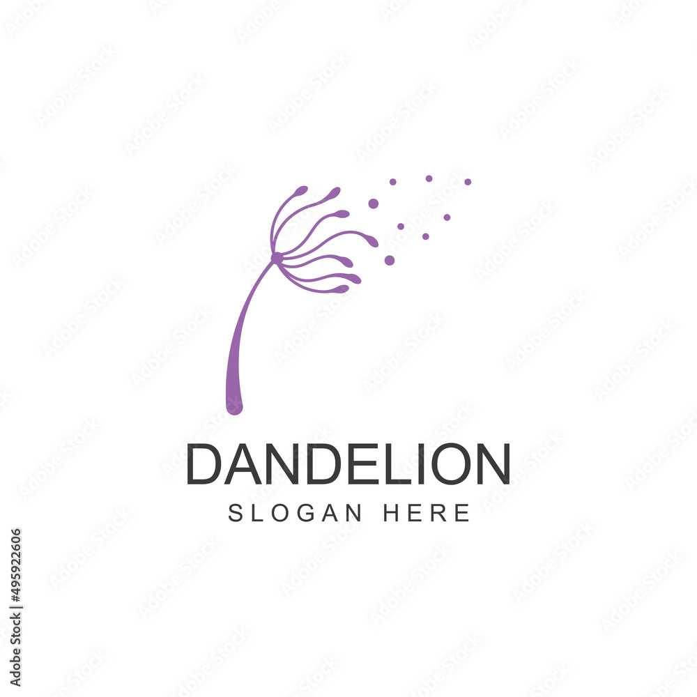 Dandelion flower logo and symbol design vector illustration template Dandelion flower logo and symbol design vector illustration template