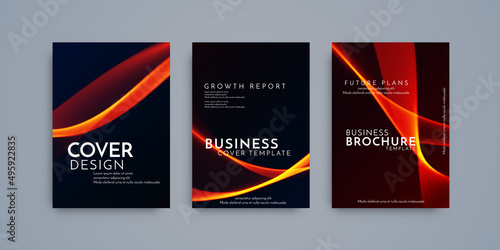 Colorful modern gradient covers brochure template set