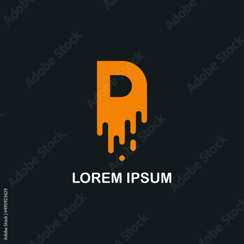 Letter D logo drip