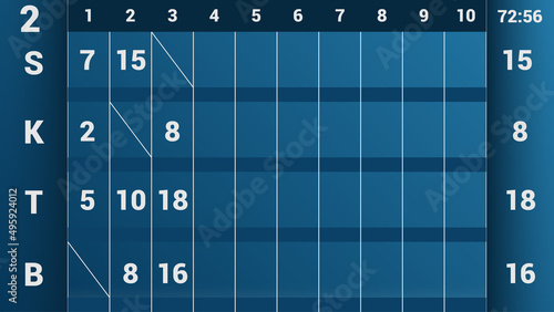 Bowling score sheet template. Bowling table information of players