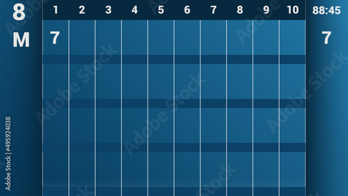 Bowling score sheet template. Bowling table information of players