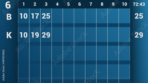Bowling score sheet template. Bowling table information of players