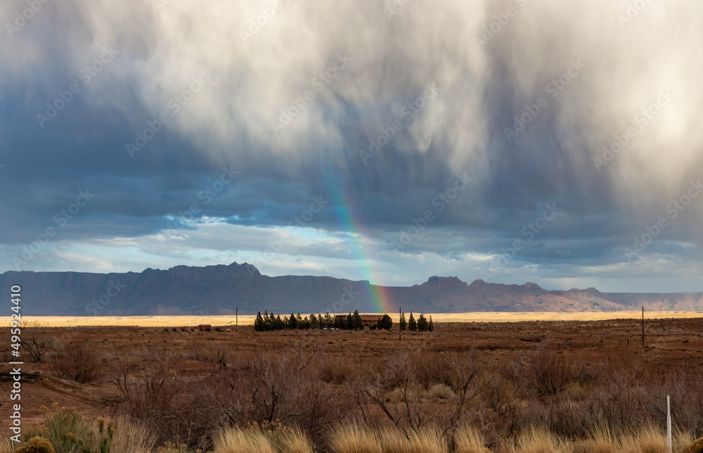 Storm Clouds & Rainbow In Marble Canyon Arizona 2022