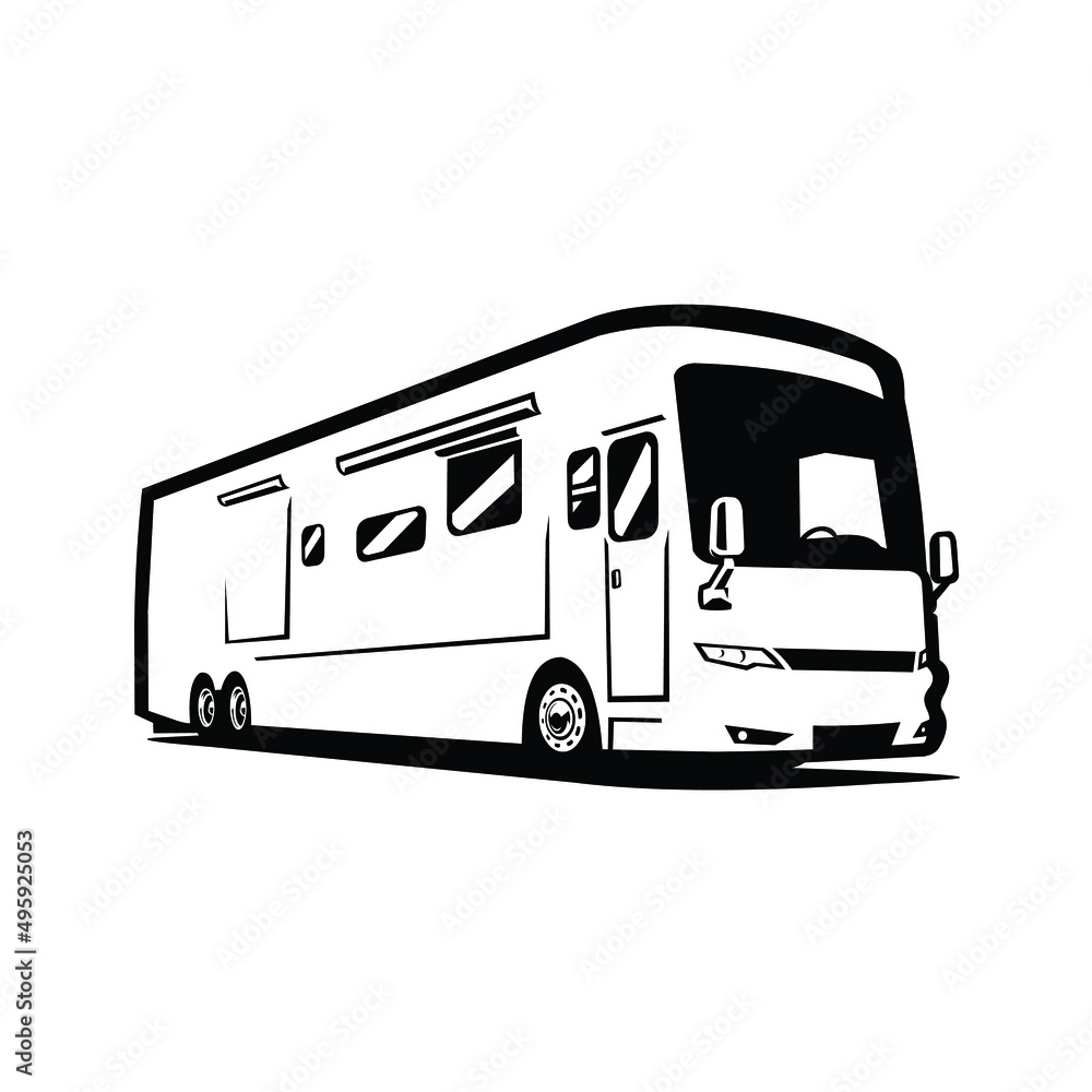 Motorhome RV vector isolated illustration in white background