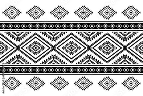 Geometric ethnic oriental seamless pattern traditional Design for background,carpet,wallpaper.clothing,wrapping,Batik fabric,Vector illustration.embroidery style - Sadu, sadou, sadow or sado