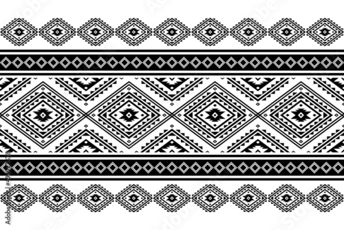 Geometric ethnic oriental seamless pattern traditional Design for background,carpet,wallpaper.clothing,wrapping,Batik fabric,Vector illustration.embroidery style - Sadu, sadou, sadow or sado