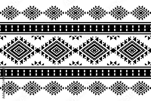 Geometric ethnic oriental seamless pattern traditional Design for background,carpet,wallpaper.clothing,wrapping,Batik fabric,Vector illustration.embroidery style - Sadu, sadou, sadow or sado