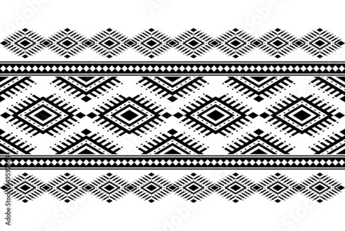 Geometric ethnic oriental seamless pattern traditional Design for background,carpet,wallpaper.clothing,wrapping,Batik fabric,Vector illustration.embroidery style - Sadu, sadou, sadow or sado