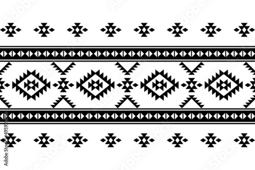 Geometric ethnic oriental seamless pattern traditional Design for background,carpet,wallpaper.clothing,wrapping,Batik fabric,Vector illustration.embroidery style - Sadu, sadou, sadow or sado