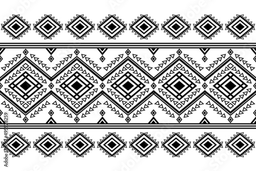 Geometric ethnic oriental seamless pattern traditional Design for background,carpet,wallpaper.clothing,wrapping,Batik fabric,Vector illustration.embroidery style - Sadu, sadou, sadow or sado